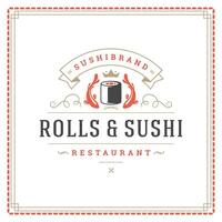 sushi restaurang logotyp illustration. vektor