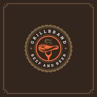 Grill Restaurant Logo Illustration. vektor