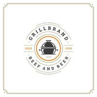 Grill Restaurant Logo Illustration. vektor