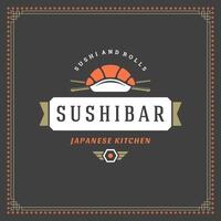 sushi restaurang logotyp illustration. vektor