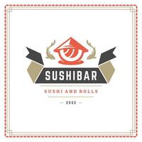 sushi restaurang logotyp illustration. vektor