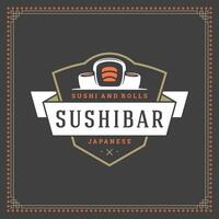 Sushi Restaurant Logo Illustration. vektor