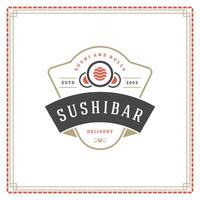 sushi restaurang logotyp illustration. vektor