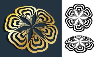 lyxig abstrakt guld blomma. kreativ inspiration Smycken symbol design. företag, varumärke tecken. vektor