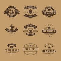 Kaffee Geschäft Logos Design Vorlagen einstellen Illustration zum Cafe Abzeichen Design und Speisekarte Dekoration vektor