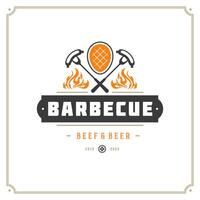 Grill Restaurant Logo Illustration. vektor