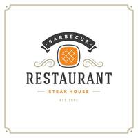 Grill Restaurant Logo Illustration. vektor