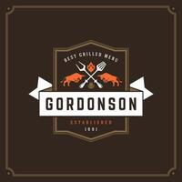 Grill Restaurant Logo Illustration. vektor