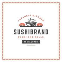 sushi restaurang logotyp design mall illustration. vektor