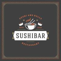 sushi restaurang logotyp illustration. vektor