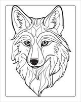 Wolf Färbung Seiten, Wolf Illustration, Wolf Kunst, schwarz und Weiß vektor