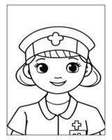 sjuksköterska färg sidor, fri sjuksköterska , sjuksköterska illustration, sjuksköterska svart och vit vektor