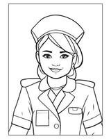 Krankenschwester Färbung Seiten, kostenlos Krankenschwester , Krankenschwester Illustration, Krankenschwester schwarz und Weiß vektor