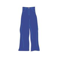 tecknad serie kläder manlig blå bred jeans. vektor