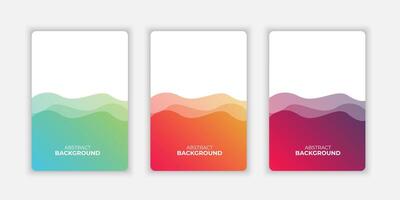 modern omslag design uppsättning samling. färgrik abstrakt linje mönster. kreativ vågig rand samling layout för företag bakgrund, certifikat, broschyr mall, samtida planerare, annonser vektor