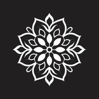 kulturell kalejdoskop elegant mandala i elegant svart evig harmoni svart emblem med invecklad mandala mönster i vektor