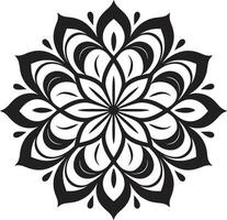 unendlich Gelassenheit einfarbig Emblem abbilden Mandala im spirituell Spiralen elegant schwarz mit Mandala im vektor