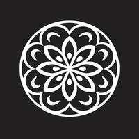 harmoni avtäckt mandala i svart med elegant mönster lugn cirklar mandala terar invecklad svart vektor