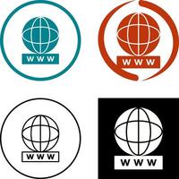 einzigartig Welt breit Netz Symbol Design vektor