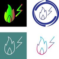 einzigartig Elektrizität Feuer Symbol Design vektor