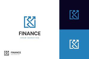 finansiell tillväxt upp logotyp ikon design med pil kombinerad för ekonomi, finansiera element symbol vektor