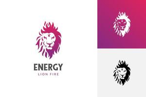 abstrakt lejon huvud brand energi logotyp ikon design. kraftfull djur- styrka illustration logotyp mall vektor
