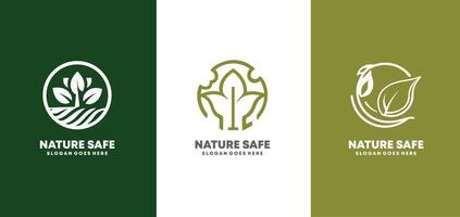 natur miljö grön natur säker träd logotyp design mall, eps 10 proffs illustration vektor