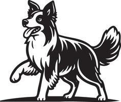 Rand Collie Hund Illustration. vektor