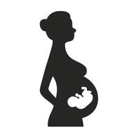 schwanger Frau mit Baby Silhouette, schwanger Frau Körper Symbol zum App vektor