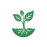 träd med löv ikon illustration design , grön gro ikon vektor