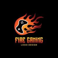 Spiel Feuer Logo Symbol Design auf isoliert schwarz Hintergrund vektor