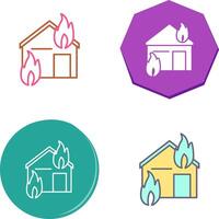 einzigartig Feuer verbrauchen Haus Symbol Design vektor