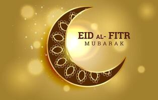 eid al-fitr eller ramadan kareem baner med lampor och en gyllene halvmåne proffs Vecto vektor