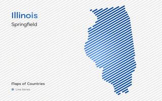 Illinois Karte im ein Linie Muster. stilisiert einfach Karte vektor