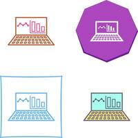 einzigartig online Statistiken Symbol Design vektor