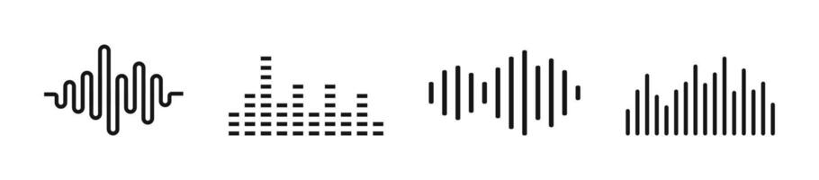 ljudvåg ikon. ljud vågor ikoner. audio Vinka logotyp begrepp. vektor