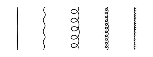 Gekritzel Linie Strudel und Spiral- Satz. süß Hand gezeichnet Linien. vektor