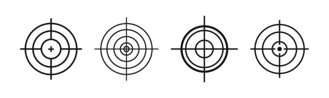 Fadenkreuz Satz. Umfang Ziel Symbole. kreisförmig Fadenkreuze. vektor