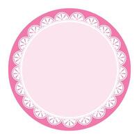 enkel klassisk rosa cirkel form med dekorativ runda mönster design vektor