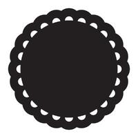 zart schwarz und Weiß überbacken Spitze kreisförmig Rahmen Rand gestalten Design vektor