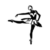 kontinuerlig linje konst teckning. balett dansare ballerina. illustration silhuett av en dansare vektor