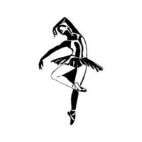 kontinuerlig linje konst teckning. balett dansare ballerina. illustration silhuett av en dansare vektor