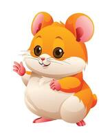süß Hamster winken Hand Karikatur Illustration isoliert auf Weiß Hintergrund vektor