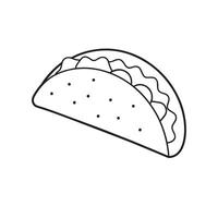 taco ikon översikt mexikansk mat konst för cinco de mayo fester krydda upp din mönster med festlig taco och fiesta grafik vektor