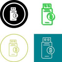 bitcoin uSB enhet ikon design vektor