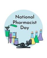 nationell apotekare dag, vertikal affisch för en medicinsk händelse, ett Viktig datum vektor