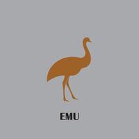 Emu Vogel Logo mit minimalistisch Design vektor