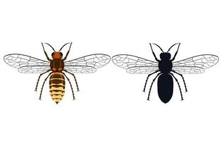 illustration av en bålgeting i en platt stil. geting isolerat på vit. emblem av en bi, bålgeting, skadedjur, sting vektor