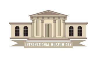 internationell museum dag affisch med museum byggnad vektor