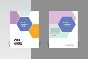 abstrakt broschyr design med färgrik hexagonal former vektor